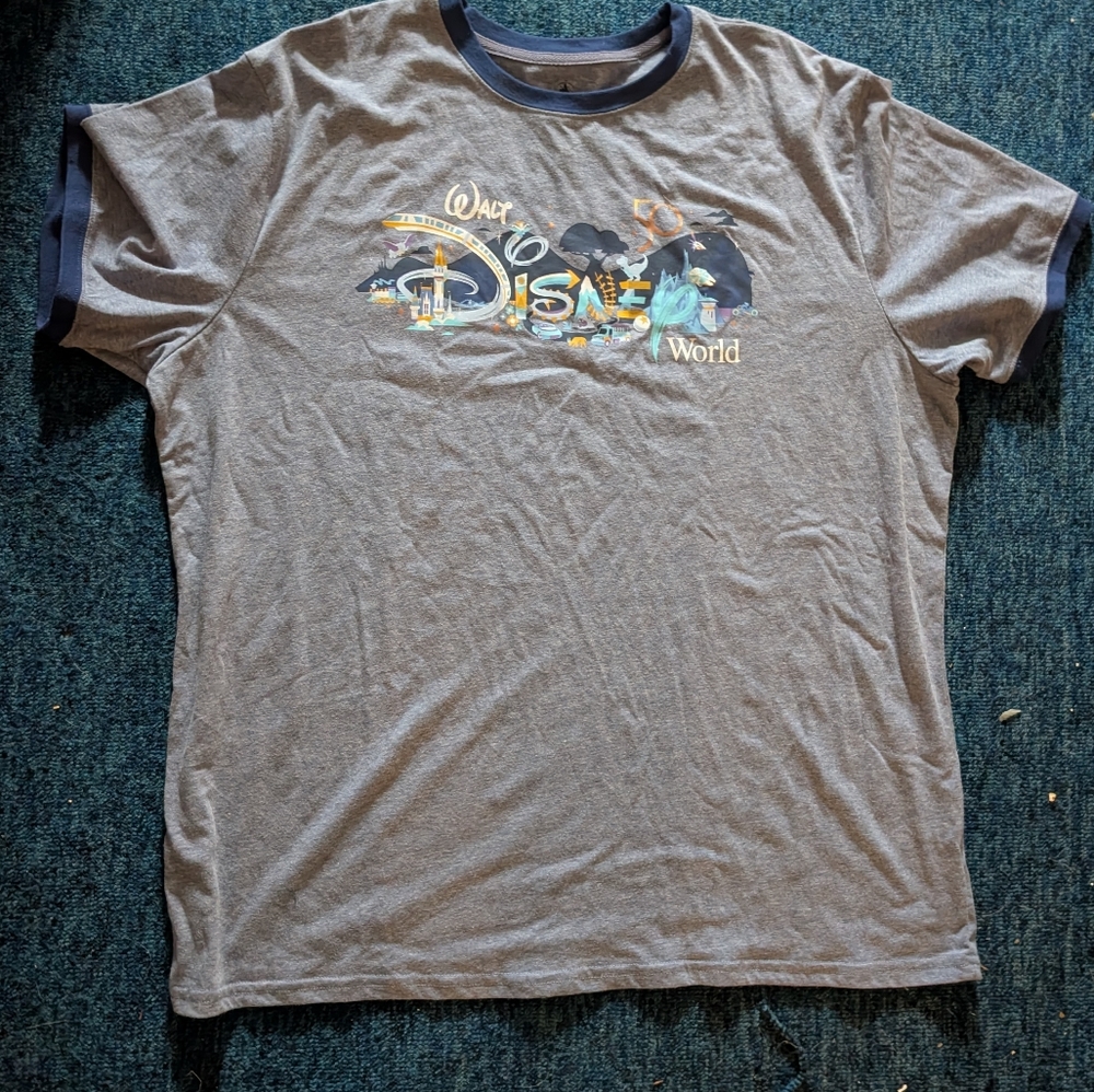 NWOT Walt Disney World 50th Ringer Tee Shirt Size XXL